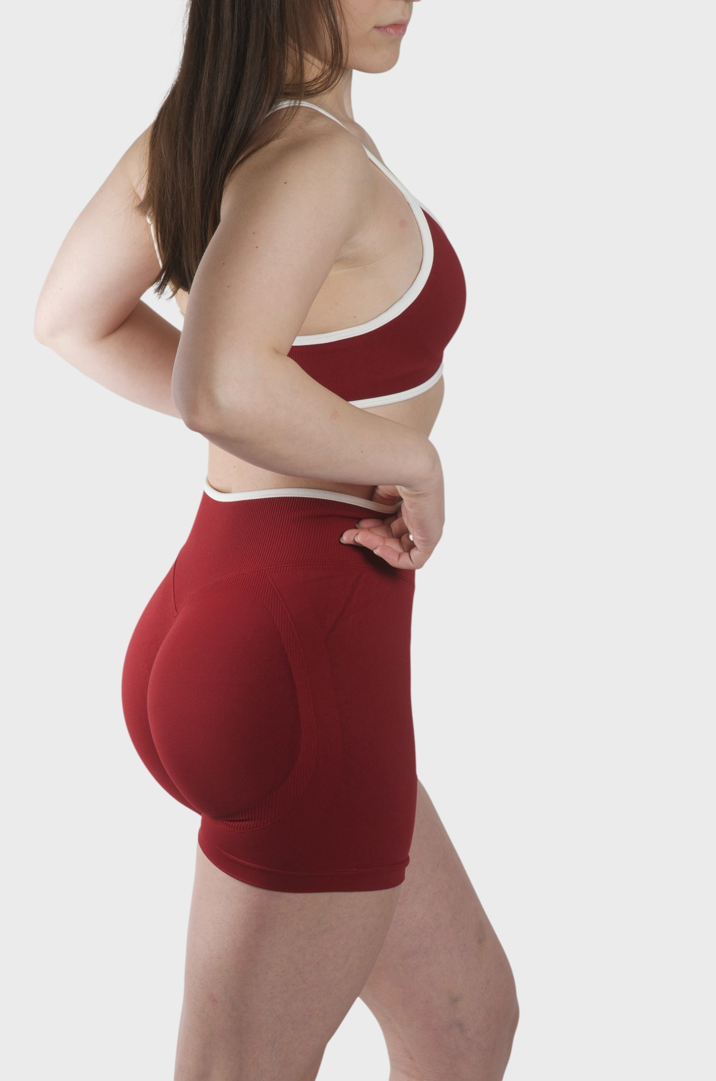 TCOOL WHITE LINE SCRUNCH LEGGINGS RED