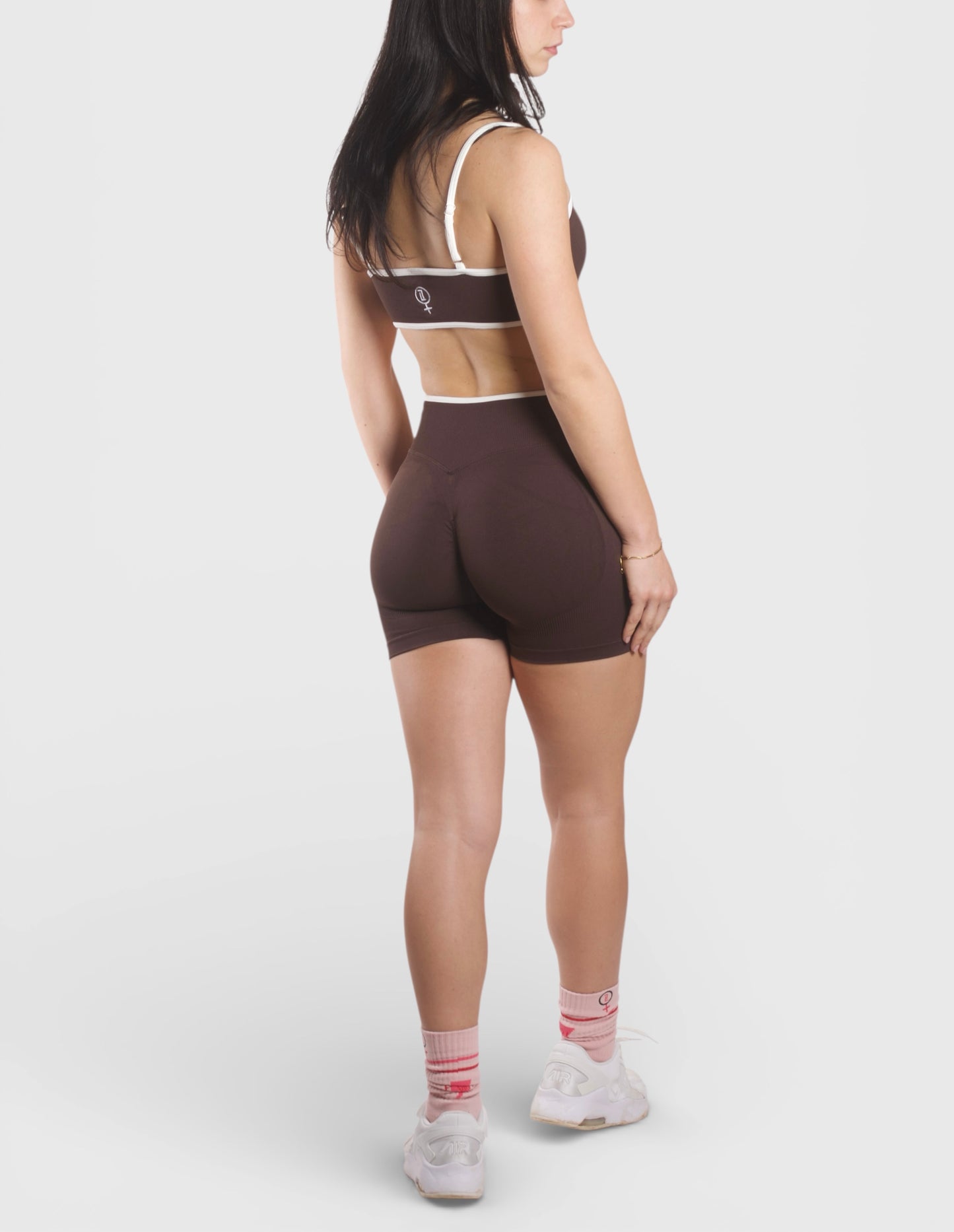 TCOOL WHITE LINE SCRUNCH LEGGINGS BROWN