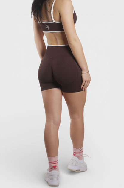 TCOOL WHITE LINE SCRUNCH LEGGINGS BROWN
