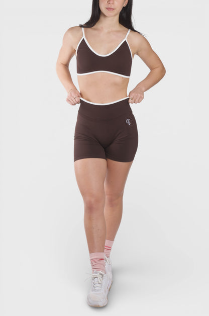 TCOOL WHITE LINE SCRUNCH LEGGINGS BROWN