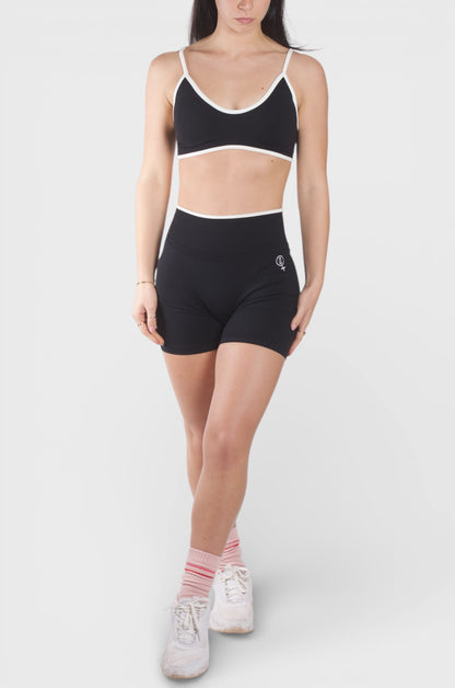 TCOOL WHITE LINE SCRUNCH LEGGINGS BLACK
