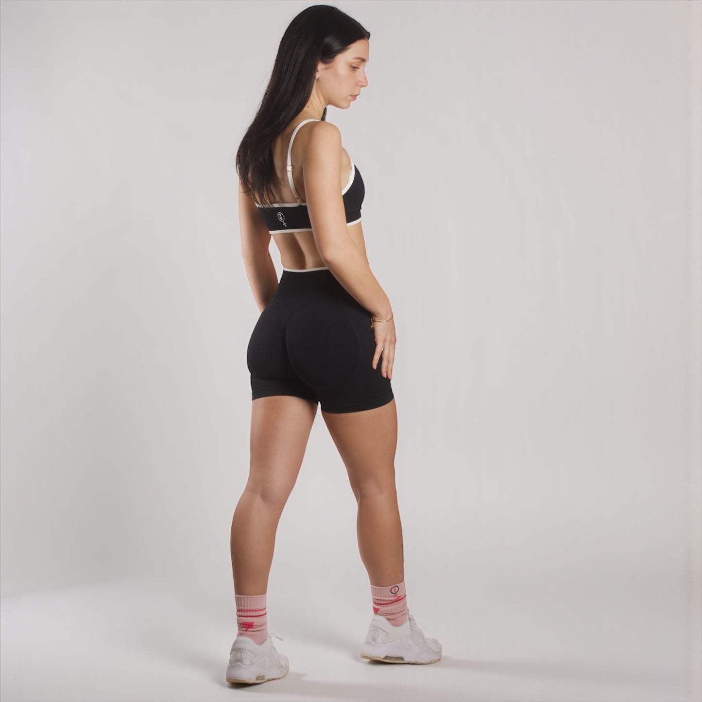 TCOOL WHITE LINE SCRUNCH LEGGINGS BLACK