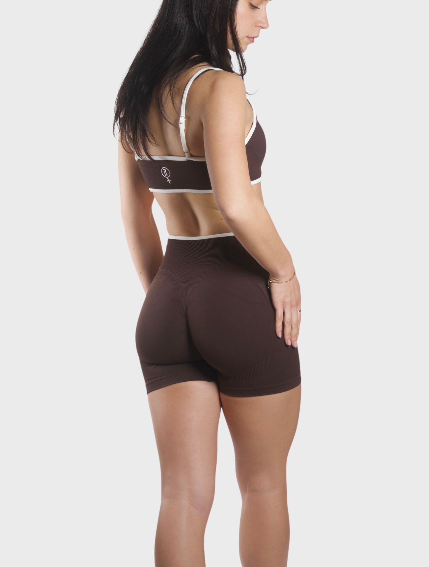 TCOOL WHITE LINE SCRUNCH LEGGINGS BROWN