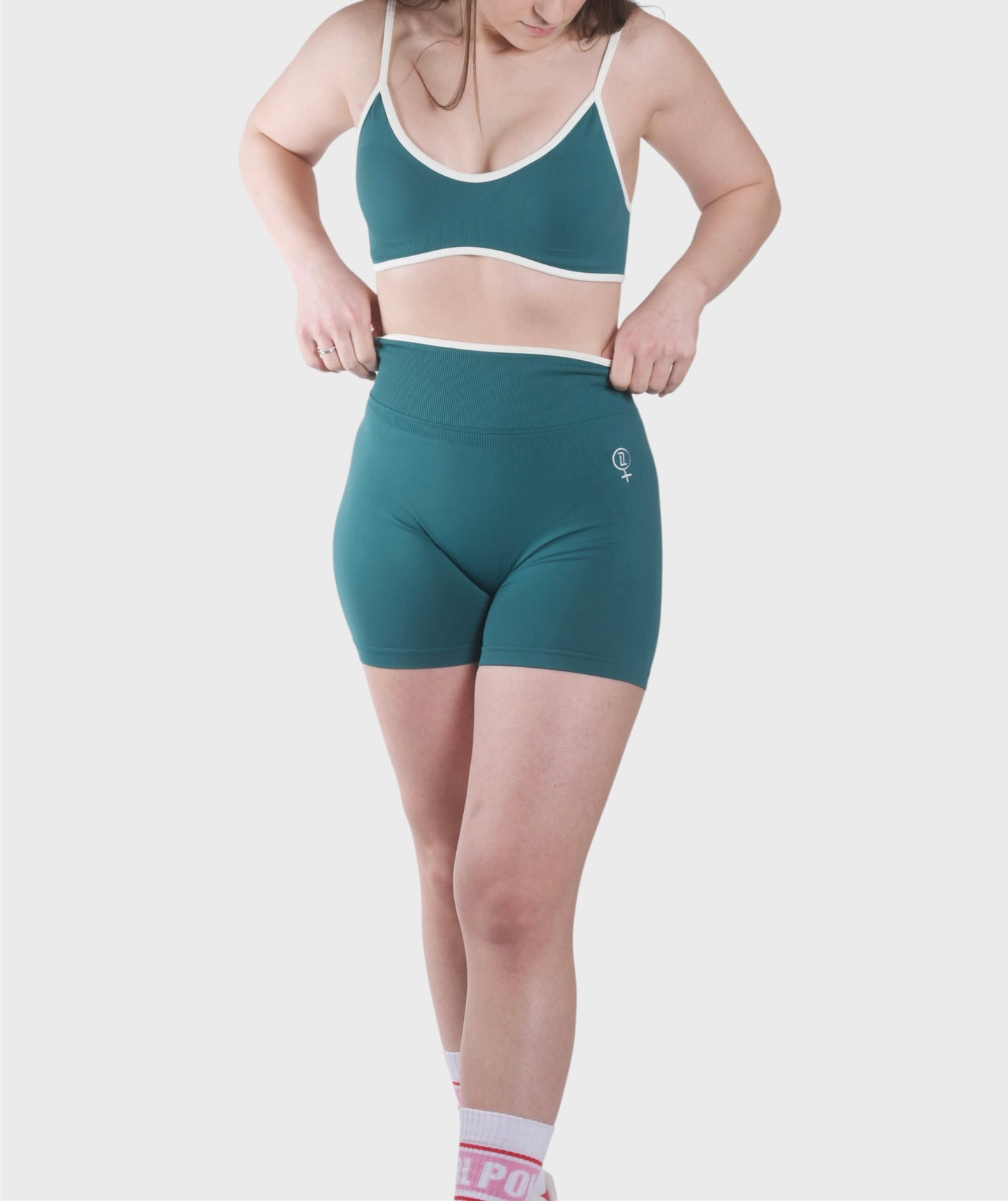 TCOOL WHITE LINE SCRUNCH LEGGINGS GREEN