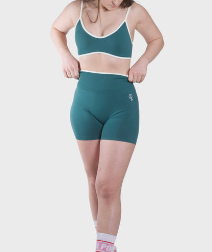 TCOOL WHITE LINE SCRUNCH LEGGINGS GREEN