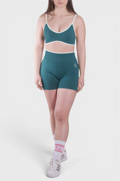TCOOL WHITE LINE SCRUNCH LEGGINGS GREEN